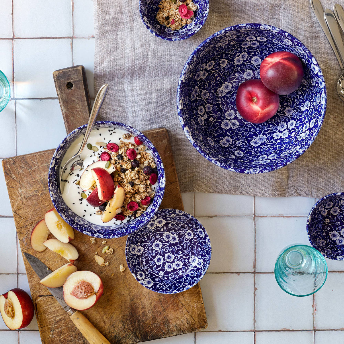 Burleigh} Blue Calico :: Rice Bowl 6.2