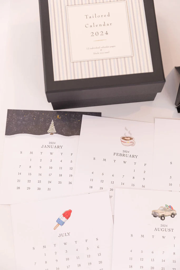 {Karen Adams Designs} 2024 Tailored Calendar with Black Iron Easel