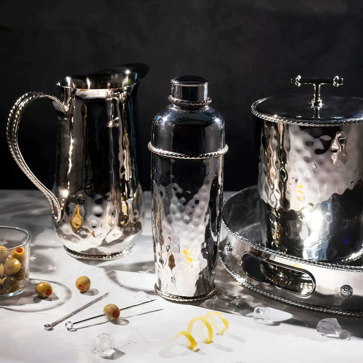 {Juliska} Graham Lidded Ice Bucket Stainless Steel Ellington