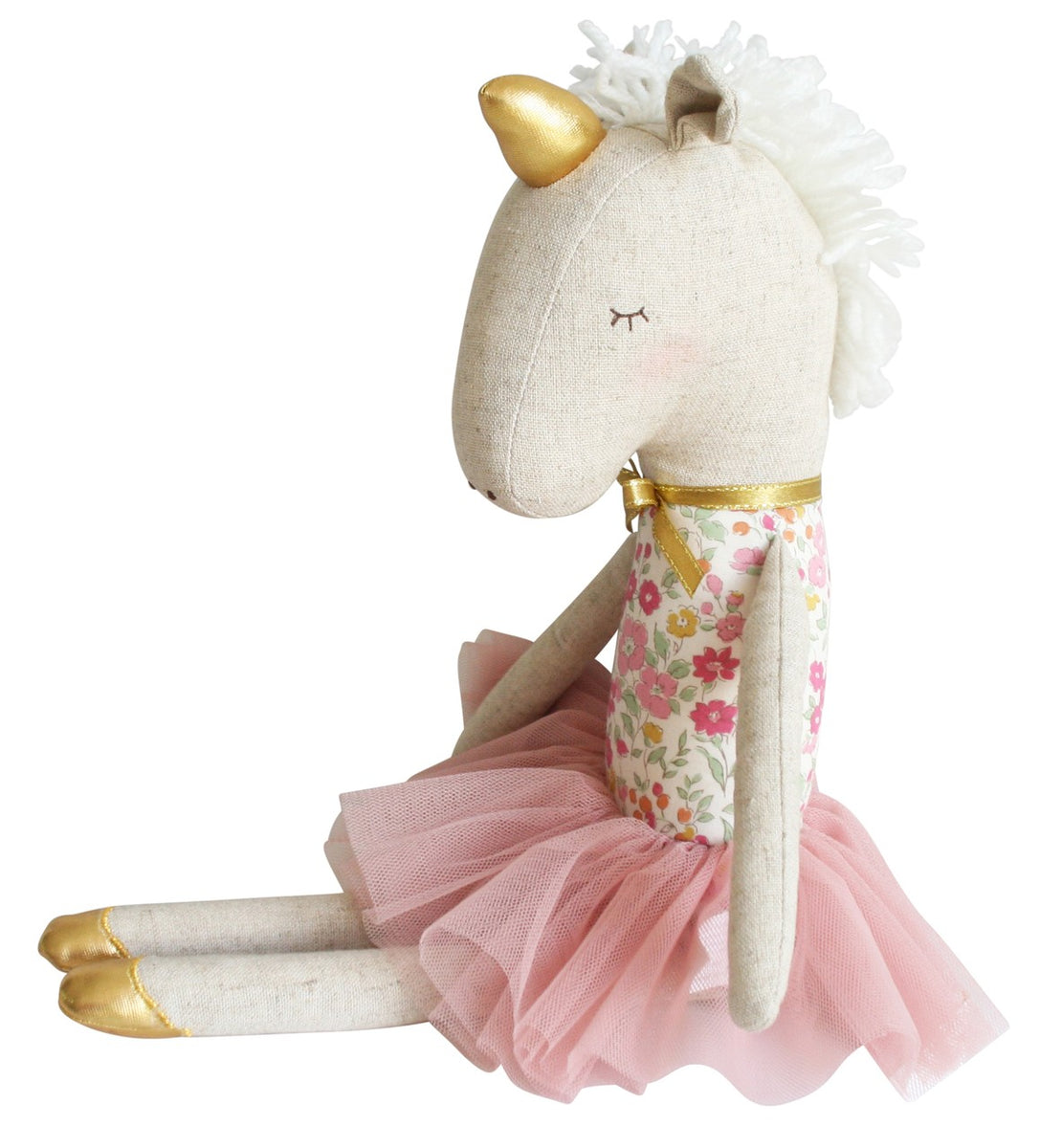 Alimrose Designs Doll Ballerina Yvette Unicorn Liberty Pink Ellington French