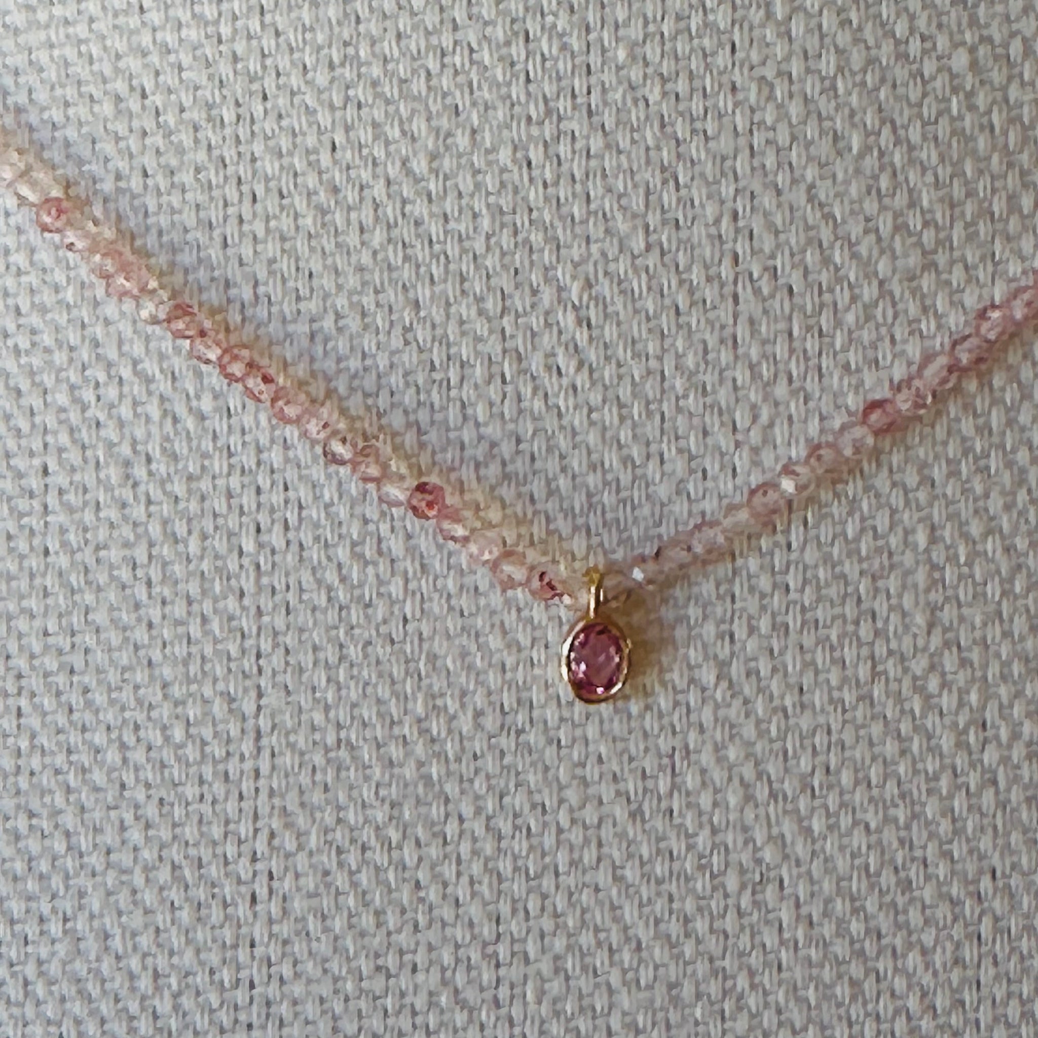 Margaret Solow} Necklace :: 18k Gold :: Strawberry Quartz + Pink