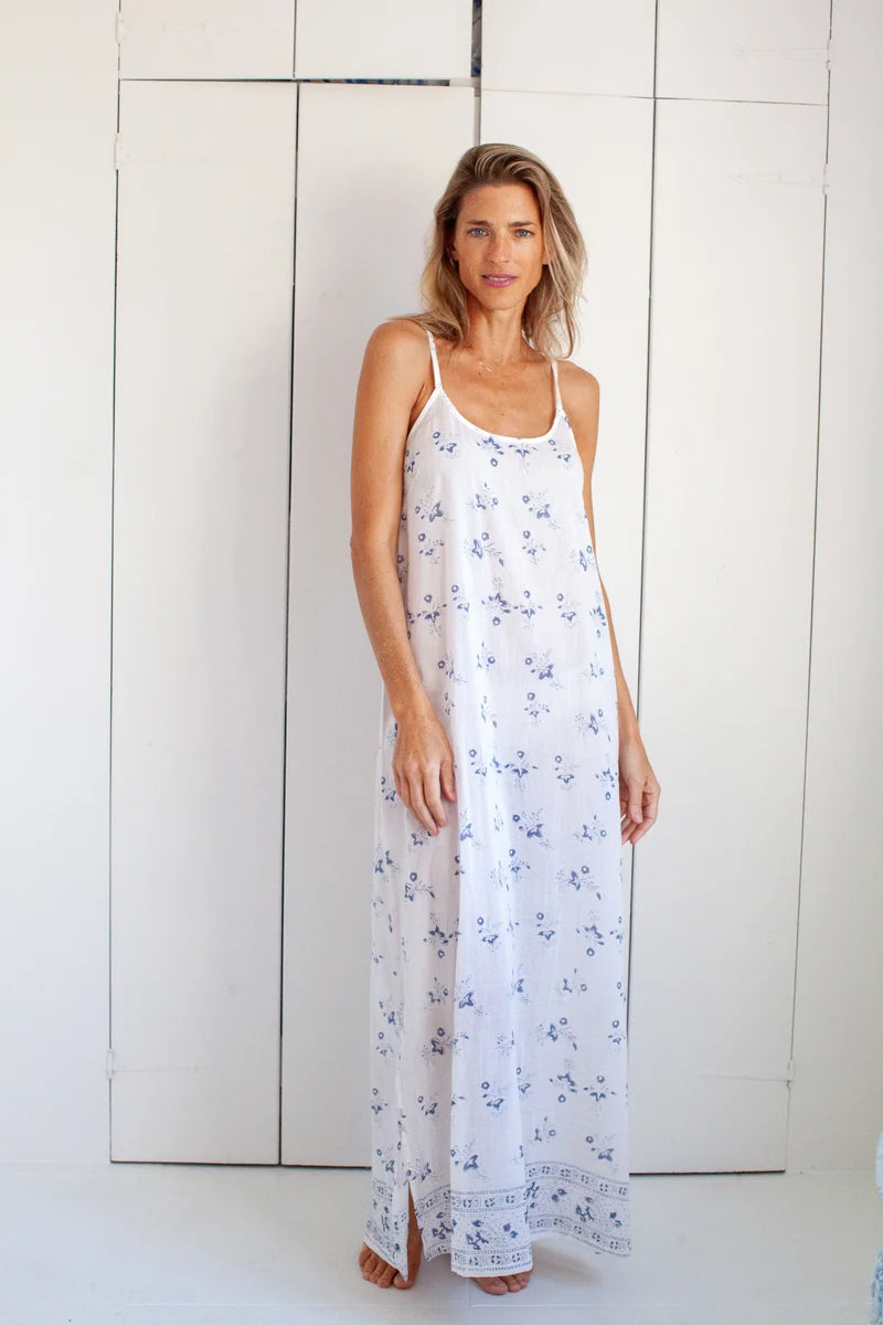long cotton slip dress Greta Cotton Voile Slip Dress In Black 0