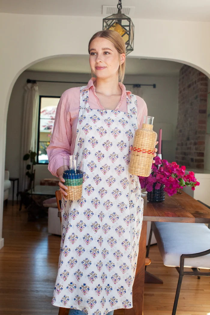 {Kerry Cassill} Hand Block Printed Cotton Japanese Apron Cross Dress : Royal Booti {Kerry Cassill} Hand Block Printed Cotton Japanese Apron Cross Dress : Royal Booti