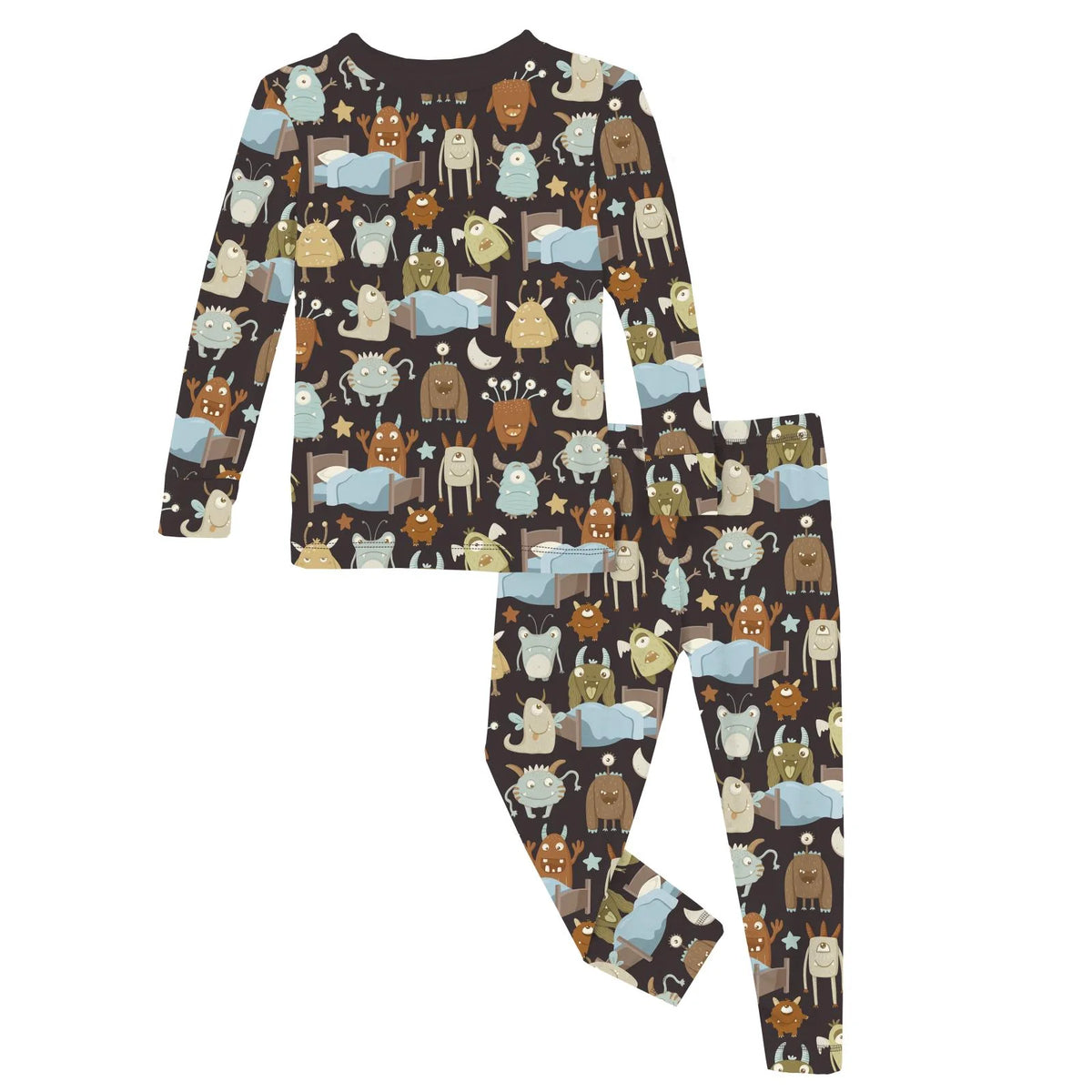 {Kickee Pants} Long Sleeve Pajama Set :: Midnight Monsters Under the B ...