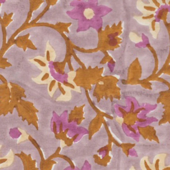 {Kerry Cassill} Hand Block Printed Cotton Beach Bag :: Lilac Floral ...