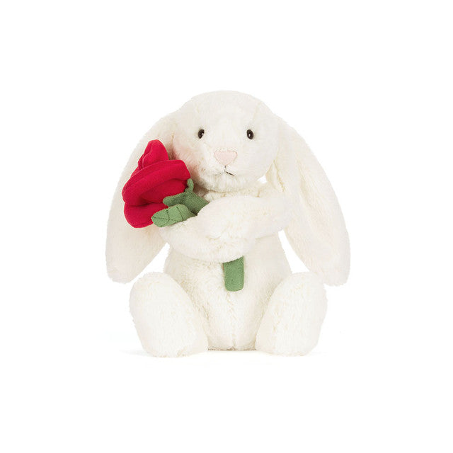 Jellycat Cream Bunny with Rose Jellycat Cream Bunny with Rose