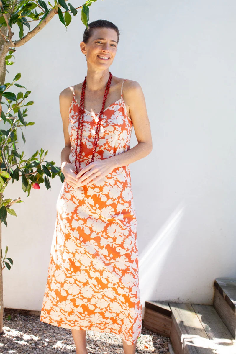 {Kerry Cassill} Hand Block Printed Cotton Slip Dress :: Hot Summer Floral {Kerry Cassill} Hand Block Printed Cotton Slip Dress :: Hot Summer Floral