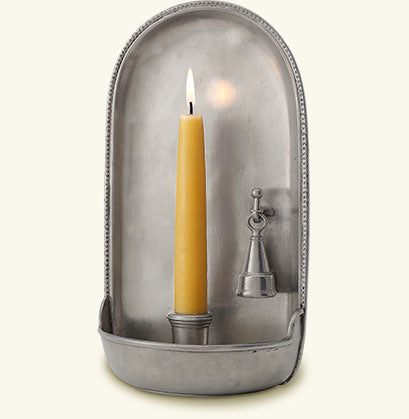 Match 1995} Pewter Wall Sconce :: Curved with Candle Snuffer
