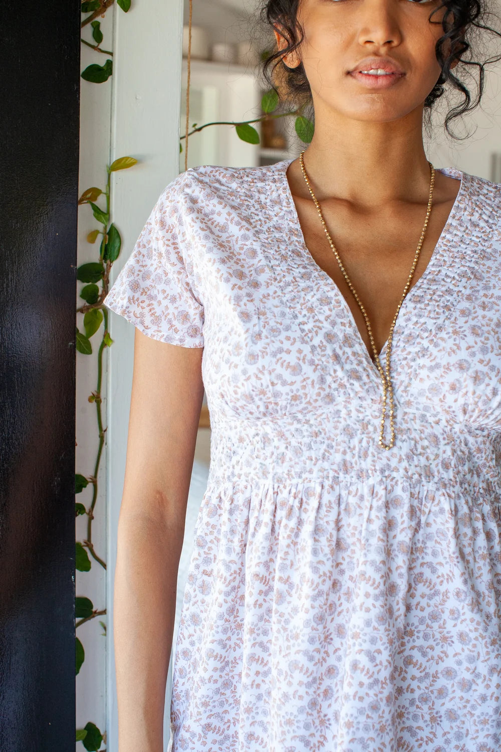 {Kerry Cassill} Hand Block Printed Cotton Magic Dress : Tiny Floral {Kerry Cassill} Hand Block Printed Cotton Magic Dress : Tiny Floral