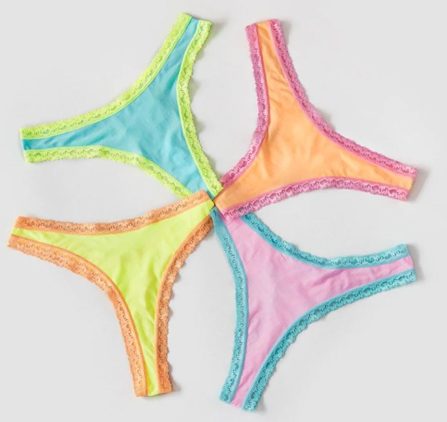 Stripe & Stare} Neon Candy Thong Box :: Pack of 4 – Ellington & French