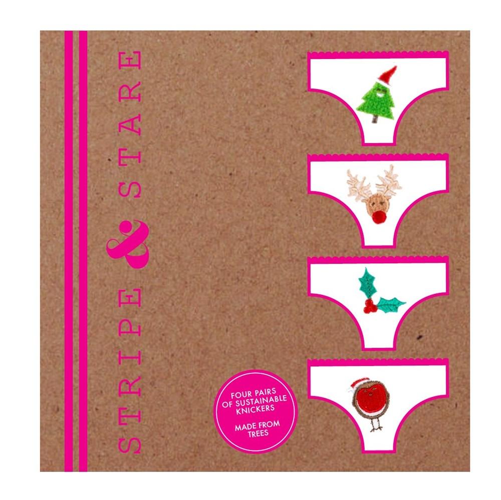 Stripe & Stare} Christmas Knicker Box :: Pack of 4 – Ellington & French