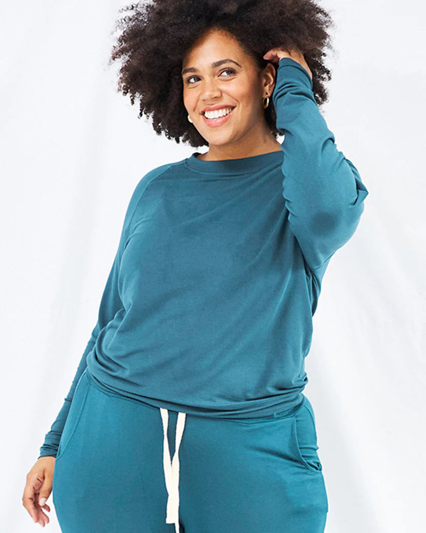 Stripe Stare Essential Sweatshirt Emerald Ellington French