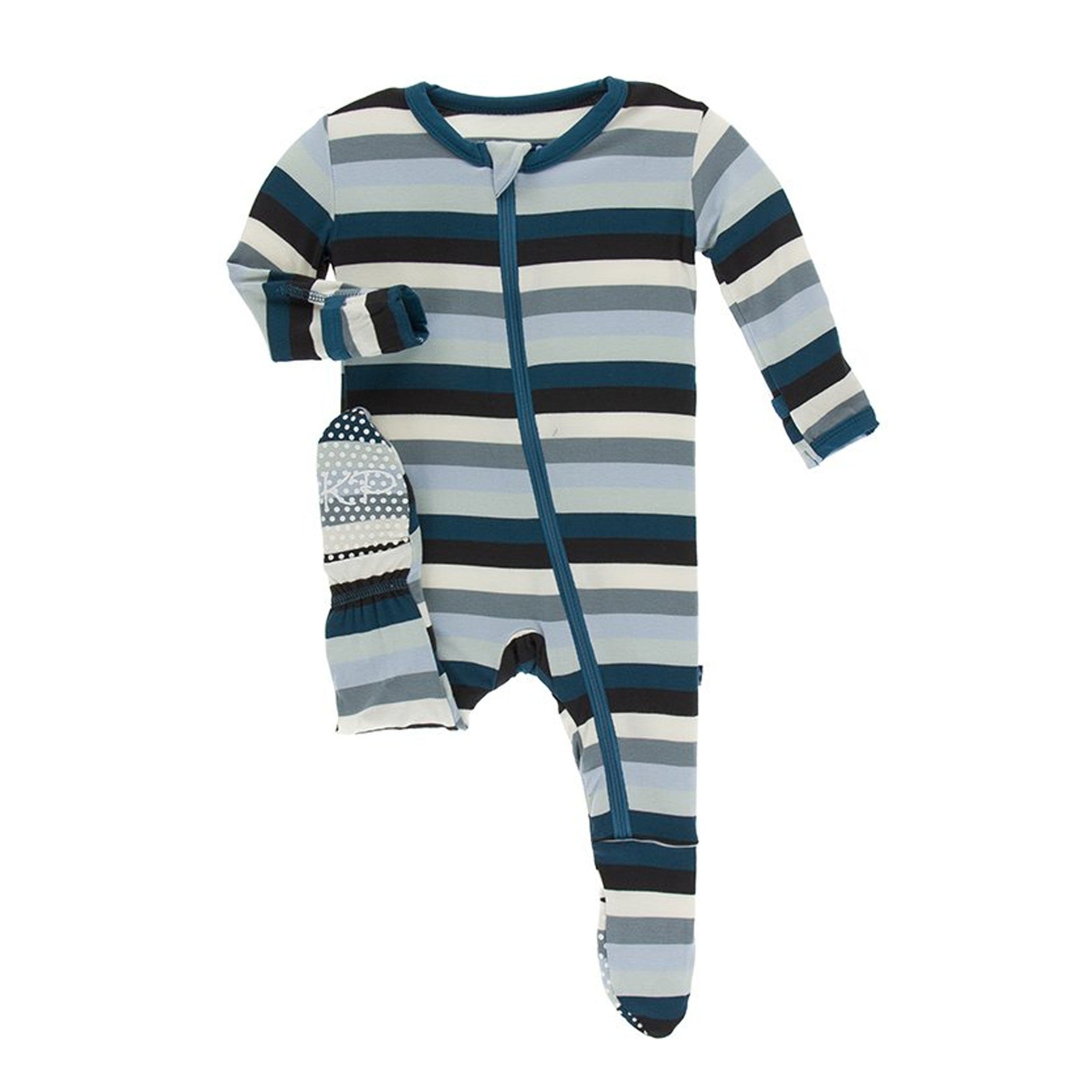 Kickee Pants} Footie Pajamas with Zipper :: Meteorology Stripe – Ellington  & French