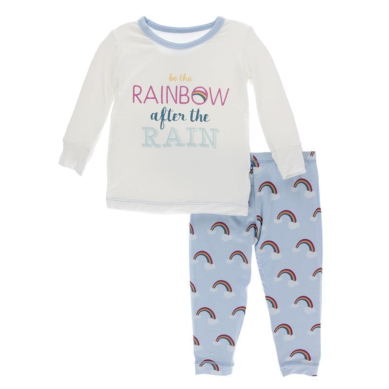 Kickee Pants} Long Sleeve Pajama Set :: Pond Rainbow – Ellington & French
