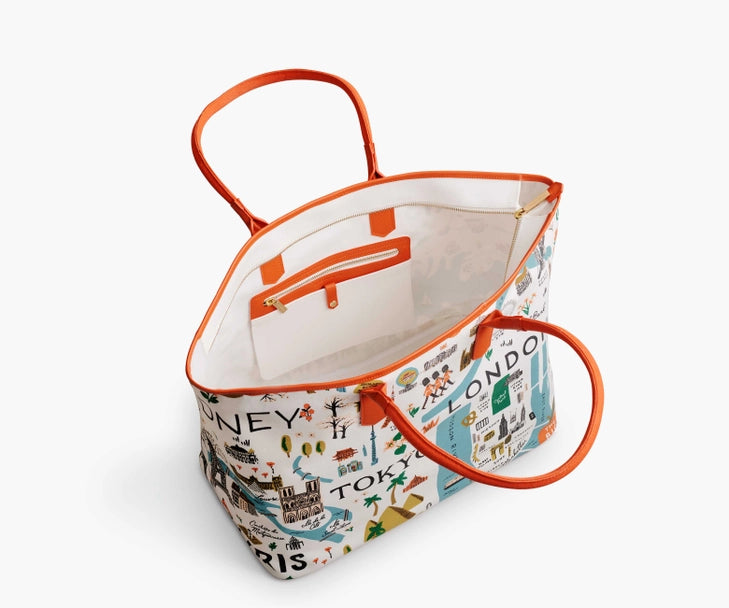 Rifle Paper Co. Travel Tote Bag Bon Voyage Ellington French